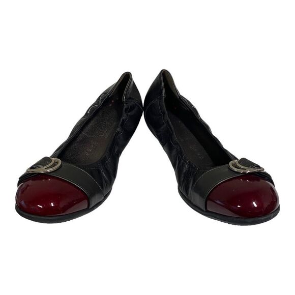 Mephisto Amelia Women's Black Burgundy Cap To Ballet Flats 7.5 - Picture 4 of 6